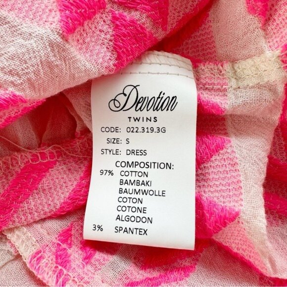 NWT Devotion Twins Ella Neon Pink White Swing Mini Dress Size S - Picture 10 of 11